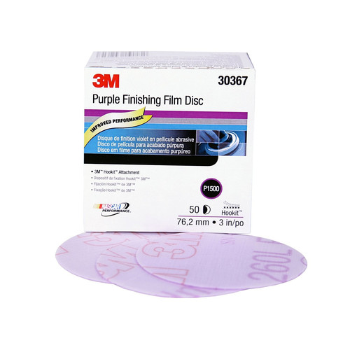 Grinding Sanding Polishing Accessories | 3M 30367 3 in. P1500 Hookit Purple Finishing Film Disc image number 0