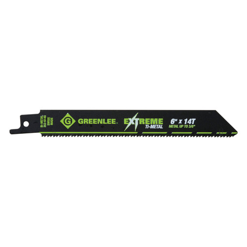 Reciprocating Saw Accessories | Greenlee 353-614G 6 in. 14 TPI Ti-Metal Reciprocating Saw Blade (5-Pack) image number 0