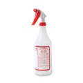 Cleaners & Chemicals | Boardwalk BWK03010 HDPE 32 oz. Trigger Spray Bottles - Clear/Red (3/Pack) image number 2