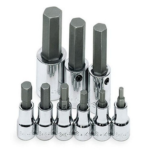 Socket Sets | SK Hand Tool 19734 9-Piece 3/8 in. and 1/2 in. Drive Metric Hex Bit Socket Set image number 0