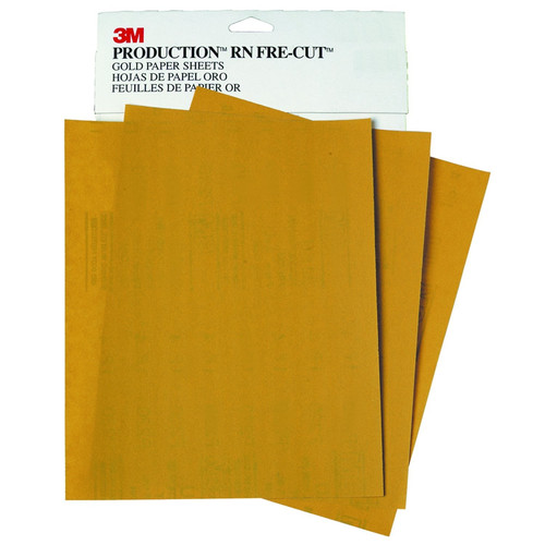 Grinding Sanding Polishing Accessories | 3M 2537 Production Resinite Gold Sheet 9 in. x 11 in. P600A (50-Pack) image number 0