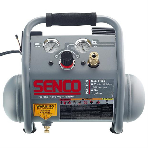 Portable Air Compressors | SENCO PC1010N 0.5 HP 1 Gallon Finish and Trim Oil-Free Hand-Carry Air Compressor image number 0