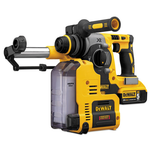 Concrete Dust Collection | Dewalt DCH273P2DH 20V MAX XR Cordless Lithium-Ion 1 in. L-Shape SDS-Plus Rotary Hammer Kit with On-Board Dust Extractor image number 0