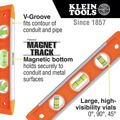 Levels | Klein Tools 935 9 in. Magnetic Torpedo Level with 3 Vials and V-groove image number 2