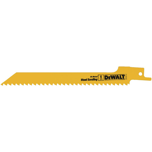 Scroll Saw Blades | Dewalt DW4816 6 in. 6 TPI Scroll Cutting Reciprocating Saw Blade (5-Pack) image number 0