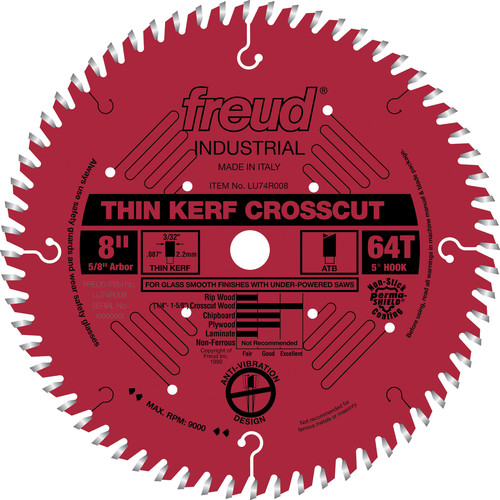 Blades | Freud LU74R008 8 in. 64 Tooth Thin Kerf Ultimate Cut-Off Saw Blade image number 0