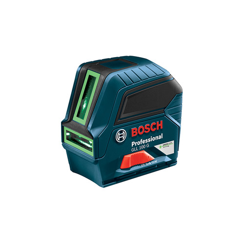 Rotary Lasers | Factory Reconditioned Bosch GLL100G-RT Green Beam Self-Leveling Cross Line Laser image number 0