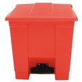 Trash & Waste Bins | Rubbermaid Commercial FG614300RED 8 Gallon Indoor Utility Step-On Plastic Waste Container - Red image number 0