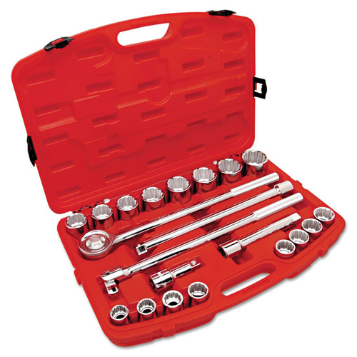 Socket Sets | Crescent CTK21SAE 21-Piece Mechanic's Tool Set, Sae, 3/4 in. Drive, 7/8 in. To 2 in., 12-Point Sockets image number 0