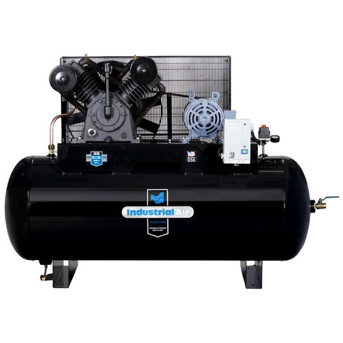 Stationary Air Compressors | Industrial Air IH9929910 10 HP 120 Gallon Oil-Lube Horizontal Air Compressor with Aosmith Motor image number 0