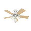 Ceiling Fans | Hunter 51010 42 in. Southern Breeze White Ceiling Fan with Light image number 2
