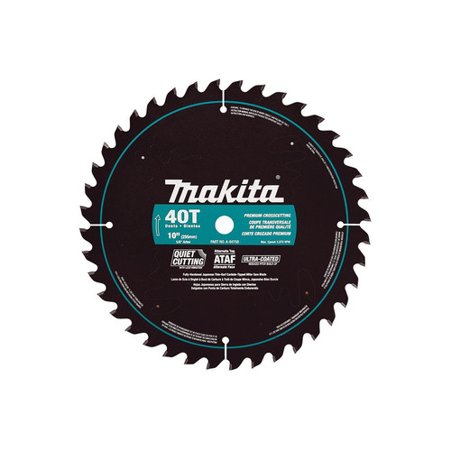 Blades | Makita A-94758 10 in. 40 Tooth Premium Crosscutting Miter Saw Blade image number 0
