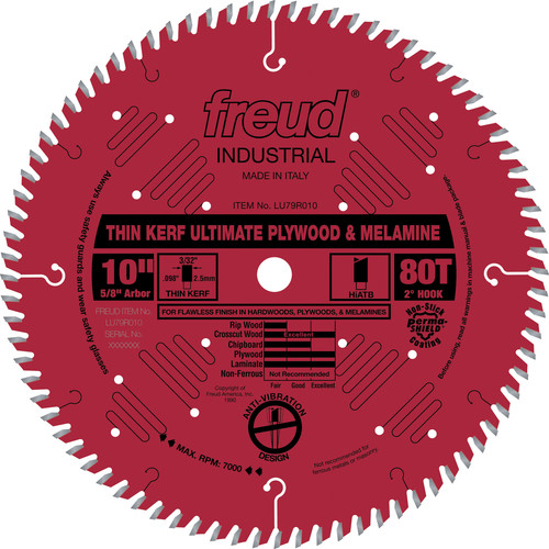 Blades | Freud LU79R010 10 in. 80 Tooth Thin Kerf Ultimate Plywood and Melamine Saw Blade image number 0