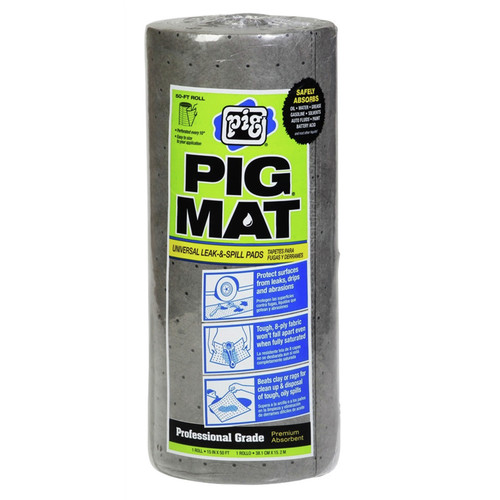 Liquid Transfer Accessories | New Pig 25201 15 in. x 50 ft. Universal Light-Weight Absorbent PIG Mat Roll image number 0