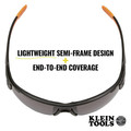 Safety Glasses | Klein Tools 60162 Professional Semi Frame Safety Glasses - Gray Lens image number 7