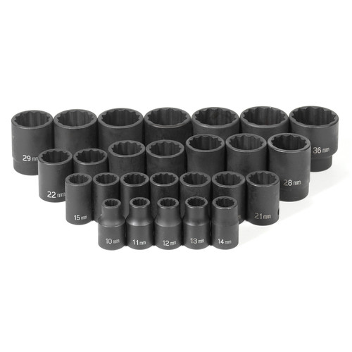 Sockets | Grey Pneumatic 1726M 26-Piece 1/2 in. Drive 12-Point Metric Standard Impact Socket Set image number 0