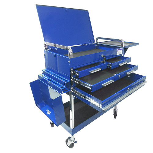 Tool Carts | Sunex 8013ABLDELUXE Service Cart with Locking Top and Locking Drawer (Blue) image number 0