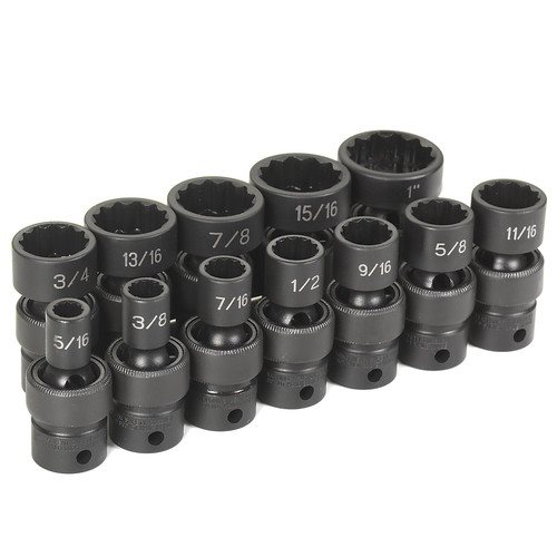 Sockets | Grey Pneumatic 1612U 12-Piece 3/8 in. Drive 12-Point SAE Universal Impact Socket Set image number 0