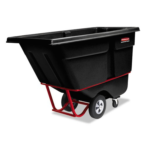 Utility Carts | Rubbermaid Commercial FG130500BLA 1/2 cu-yd. 850 lb. Capacity Rotomolded Rectangular Plastic Tilt Truck (Black) image number 0