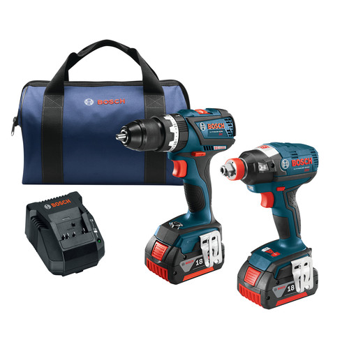 Combo Kits | Bosch CLPK251-181 18V 4.0 Ah Cordless Lithium-Ion EC Brushless Impact Driver and Drill Driver Combo Kit image number 0