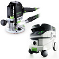 Plunge Base Routers | Festool OF 1400 EQ Plunge Router with CT 26 E 6.9 Gallon HEPA Mobile Dust Extractor image number 0