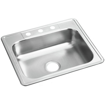  | Elkay D125221 Dayton 25 in. x 22 in. x 6-9/16 in. Single Bowl Drop-in Stainless Steel Bar Sink
