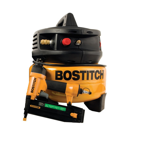 Nail Gun Compressor Combo Kits | Factory Reconditioned Bostitch U/CPACK1850BN 2 in. Brad Nailer and 2 HP Oil-Free Air Compressor Combo Kit image number 0