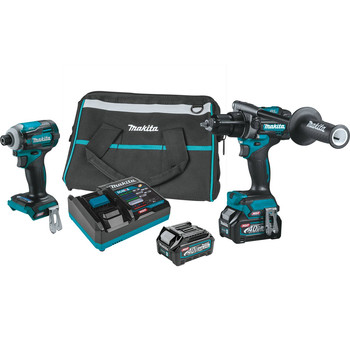  | Makita GT200D 40V max XGT Brushless Lithium-Ion 1/2 in. Cordless Hammer Drill Driver/ 4-Speed Impact Driver Combo Kit (2.5 Ah)