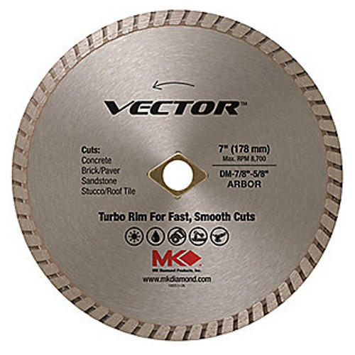 Circular Saw Blades | MK Diamond 168313 Vector 7 in. Turbo Rim Diamond Blade image number 0