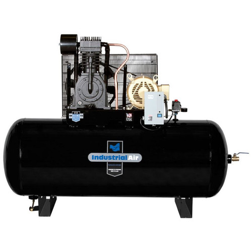 Made in USA | Industrial Air IH7569975 460V 7.5 HP 120 Gallon Oil-Lube Horizontal Air Compressor image number 0