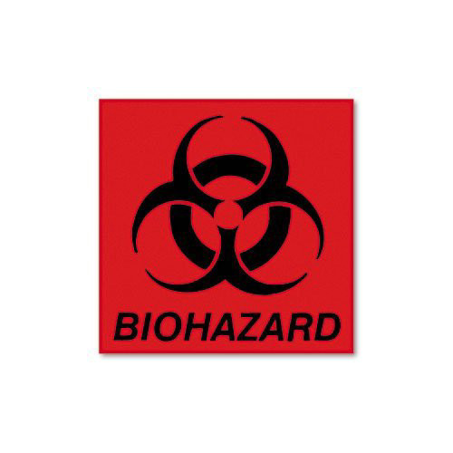Safety Equipment | Rubbermaid BP1 Biohazard Decal (Fluorescent Red) image number 0