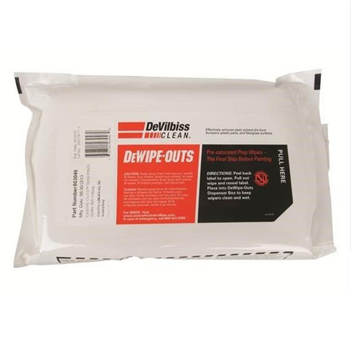 Cleaners & Chemicals | DeVilbiss 803046 DeWipe-Outs 11 in. x 17 in. 50% IPA / 50% DI Water image number 0