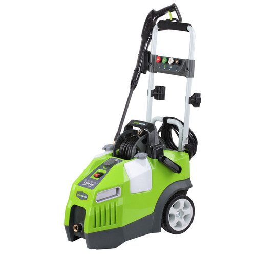 Pressure Washers | Greenworks GPW1950 13 Amp 1,950 PSI 1.2 GPM Electric Horizontal Pressure Washer with Hose Reel image number 0