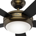 Ceiling Fans | Hunter 59053 Palermo 52 in. Contemporary Brushed Bronze Black Ceiling Fan with Light image number 3