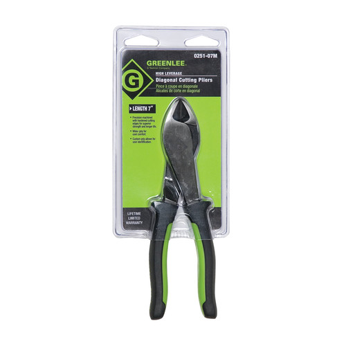 Pliers | Greenlee 0251-07M 7 in. Molded Grip High-Leverage Diagonal Cutting Pliers image number 0