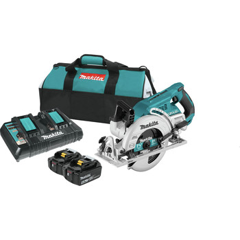 TOP SELLERS | Factory Reconditioned Makita XSR01PT-R 18V X2 LXT (36V) Brushless Cordless Rear Handle 7-1/4 in. Circular Saw Kit (5 Ah)