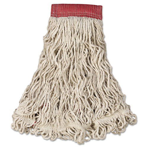 Mops | Rubbermaid Commercial FGC15306WH00 Swinger Loop Large Cotton/Synthetic Wet Mop Head - White (6/Carton) image number 0