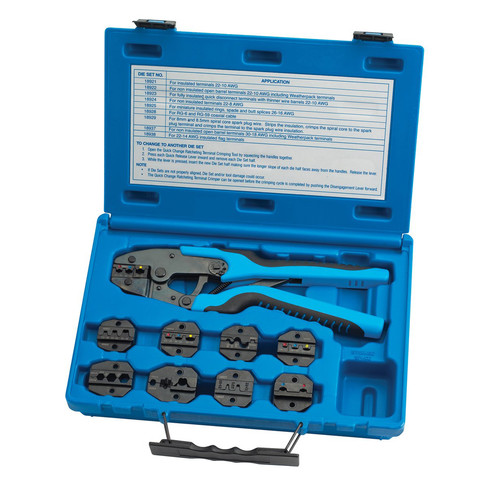 Cutting Tools | S&G Tool Aid 18980 Quick Change Ratcheting Terminal Crimping Kit with 9 Die Sets image number 0