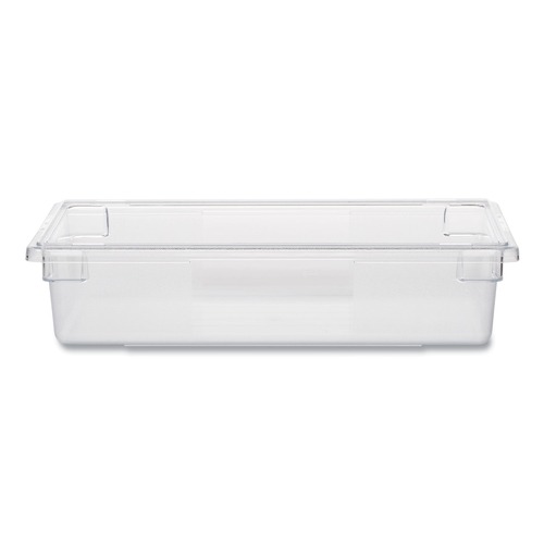 Food Trays, Containers, and Lids | Rubbermaid Commercial FG330800CLR 8.5 Gallon 26 in. x 18 in. x 6 in. Food/Tote Boxes - Clear image number 0
