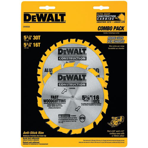 Circular Saw Blades | Dewalt DW9058 2-Piece 5-3/8 in. Circular Saw Blade Combo Pack image number 0
