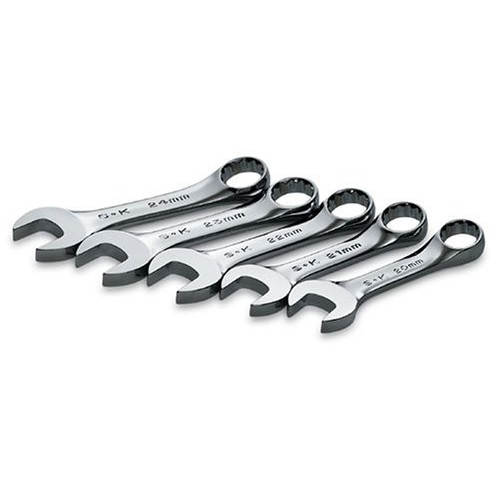 Combination Wrenches | SK Hand Tool 86241 5-Piece 12 Point Metric Short Combination Wrench Set image number 0