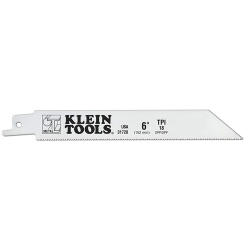 Reciprocating Saw Blades | Klein Tools 31728 6 in. 18 TPI Bi-Metal Reciprocating Saw Blade (5/Pack) image number 0
