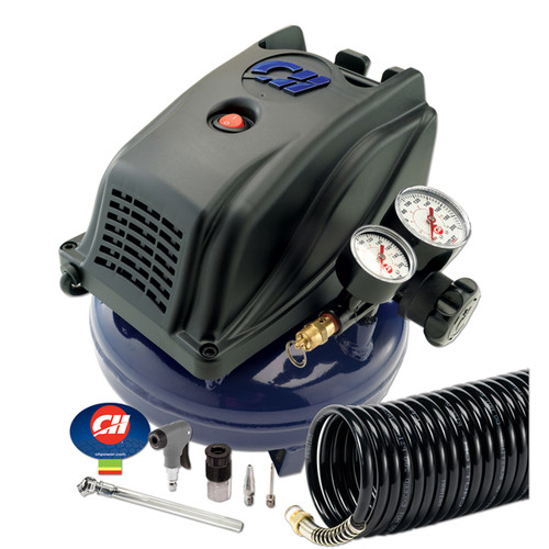 Portable Air Compressors | Campbell Hausfeld FP260000AV 1 Gallon Pancake Air Compressor with Inflation Kit image number 0