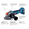 Angle Grinders | Bosch GWX18V-8N 18V Brushless Lithium-Ion 4-1/2 in. Cordless X-LOCK Angle Grinder with Slide Switch (Tool Only) image number 1