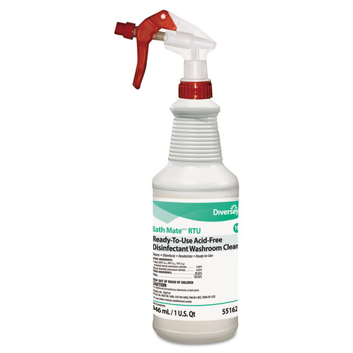 Cleaning & Janitorial Supplies | Diversey Care 5516217 32oz Spray Bottle Bath Mate Acid-Free Rtu Disinfectant/cleaner - Fresh (12/Carton) image number 0