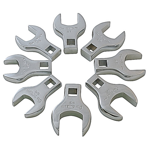 Crowfoot Wrenches | Sunex 9730 8-Piece 1/2 in. Drive Metric Jumbo Straight Crowfoot Wrench Set image number 0