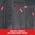 Heated Jackets | Craftsman CMXCGRAJ10GD1-XL 20V Lithium-Ion Cordless Men's Hybrid Heated Jacket (2 Ah) - X-Large, Black image number 3