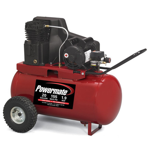 Portable Air Compressors | Powermate PPA1982054 1.9 HP 20 Gallon Oil-Lube Dolly Air Compressor image number 0
