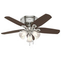 Ceiling Fans | Hunter 51092 42 in. Builder Low Profile Brushed Nickel Ceiling Fan with LED image number 2