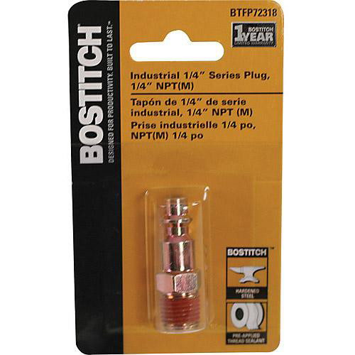 Air Tool Adaptors | Bostitch BTFP72318 Industrial Series 1/4 in. Plug with 1/4 in. NPT Male Thread image number 0